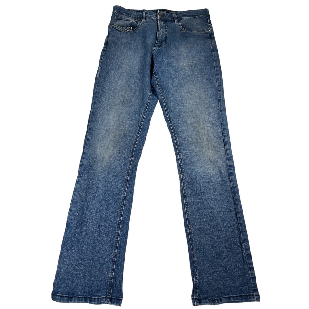 Urban Star Jeans Mens 34 x 34 Blue Denim Cotton 5-Pockets High-Rise Straight Leg